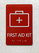HPD FIRST AID KIT SIGN WITH RAISED LETTERS