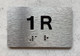 APT NUMBER 1R SAFETY SIGN-UNIT NUMBER SAFETY SIGN WITH RAISED LETTERS