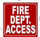 FD FIRE DEPARTMENT ACCESS SIGN