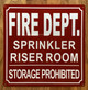 HPD FIRE DEPARTMENT SPRINKLER RISER ROOM SIGN