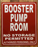 NYC BOOSTER PUMP ROOM SIGN RED REFLECTIVE ALUMINUM WALL MOUNT