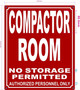 FD REFLECTIVE COMPACTOR ROOM SIGN