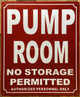 HPD PUMP ROOM SIGN