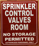 HPD SPRINKLER CONTROL VALVES ROOM SIGN