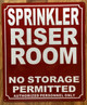 FD SPRINKLER RISER ROOM SIGN