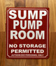 SUMP PUMP ROOM SAFETY SIGN