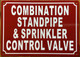 HPD COMBINATION STANDPIPE & SPRINKLER CONTROL VALVE SIGN