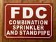 NYC FDC COMBINATION SPRINKLER AND STANDPIPE SIGN