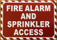 HPD FIRE ALARM AND SPRINKLER ACCESS SIGN -ZEBRA LINE