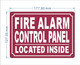 FD FIRE ALARM CONTROL PANEL LOCATED INSIDE SIGN