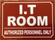 HPD I.T ROOM SIGN