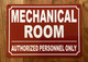 MECHANICAL ROOM SAFETY SIGN