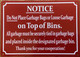 HPD NOTICE DO NOT PLACE GARBAGE BAGS OR LOOSE GARBAGE ON TOP OF BINS SIGN
