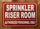 NYC SPRINKLER RISER ROOM SIGN