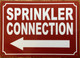 HPD SPRINKLER CONNECTION LEFT ARROW SIGN