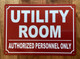 NYC UTILITY ROOM SIGN