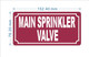 HPD MAIN SPRINKLER VALVE SIGN