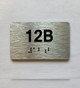 Apartment Number unit 12B Safety Sign