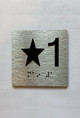 Elevator Floor Number / Elevator Jamb Plate STAR 1 Safety Sign