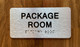 Package Room Sign with Raised Letters & Grade 2 Braille Sign