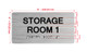 Storage Room 1 Sign with Raised Letters & Grade 2 Hpd Sign