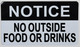 Notice No Outside Food Or Drinks