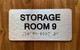 Storage Room 9 Sign with Raised Letters & Grade 2 Braille Sign