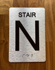 Stair N Sign with Raised Letters & Grade 2 Braille Sign