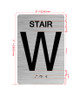 Stair W Sign with Raised Letters & Grade 2 Braille Sign
