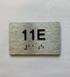 Apartment Number Sign Unit 11E with Raised Letters & Grade 2 Ada Sign