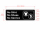 NO SHIRT NO SHOES NO SERVICE Restaurant Hpd Sign