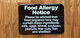 FOOD ALLERGY Restaurant Commercial Sign