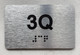 APT# 3O SILVER Braille Sign