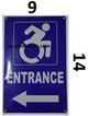 Sign Wheelchair Accessible Entrance Left Arrow