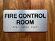 The Fire Control Room Compliance Sign