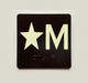 Star M Sign with Raised Letters Safety Sign