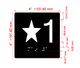 Star 1 Sign with Raised Letters Hpd Sign