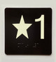 Star 1 Sign with Raised Letters Safety Sign