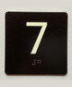 7 Sign with Raised Letters Braille Sign
