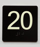 20 Sign with Raised Letters Braille Sign