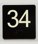 34 Sign with Raised Letters Braille Sign