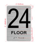 Floor 24 Sign with Raised Letters Hpd Sign