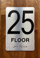 Floor 25 Sign with Raised Letters Compliance Sign