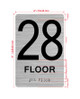 Floor 28 Sign with Raised Letters Hpd Sign