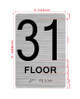 Floor 32 Sign with Raised Letters Hpd Sign