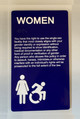 Women Dark Blue 8X14 Sign Elevator Jamb Plate Safety Sign