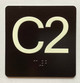 C2 Sign Elevator Jamb Plate Ada Sign