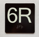 6R Elevator Jamb Plate Ada Sign