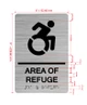 Area Of Refuge With Sign with Raised Letters Compliance Sign