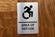 Area Of Refuge With Sign with Raised Letters Sign